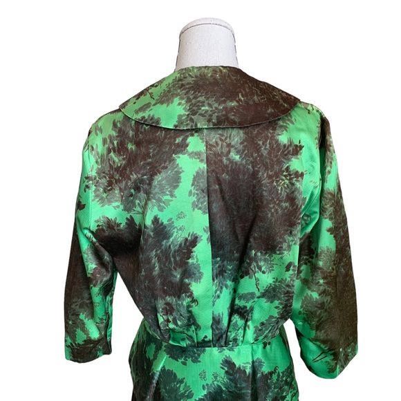 Vintage 40s 50s Dotti Original Green Floral 2 pc Suit Jacket & Skirt Set - Picture 6 of 14